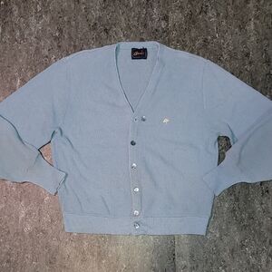 70s. Made In USA. Cernie. Classic Blue Cardigan Sweater. Men's Large.